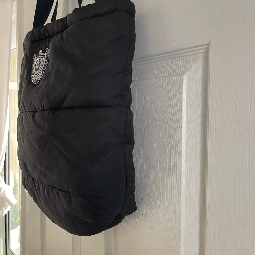 Victorias Secret Puffy Black Zipper Tote - Picture 2 of 8